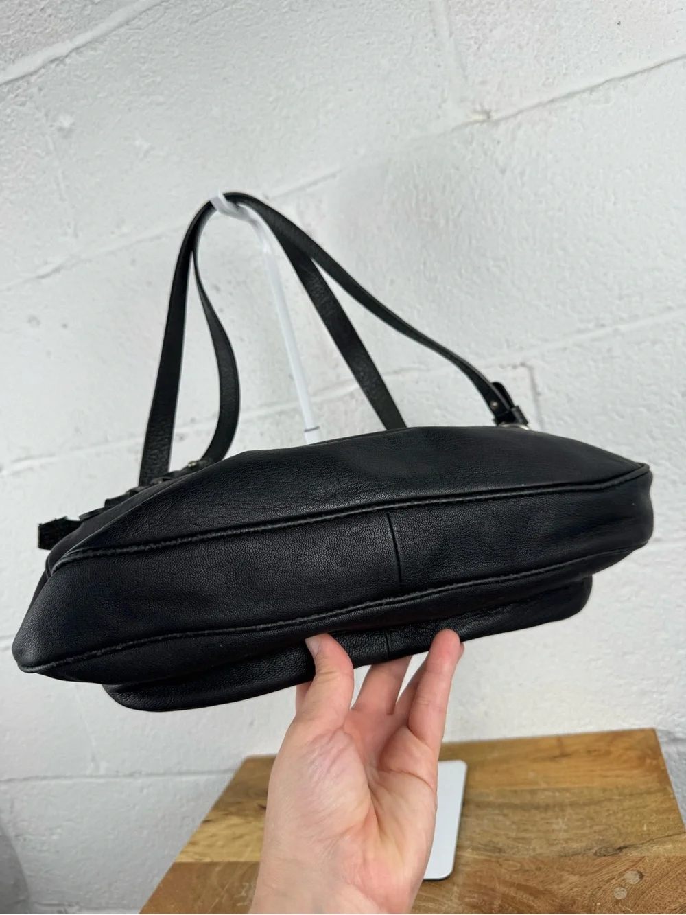 Roberto Cavalli Freedom Vintage Y2K Black Leather Shoulder Bag